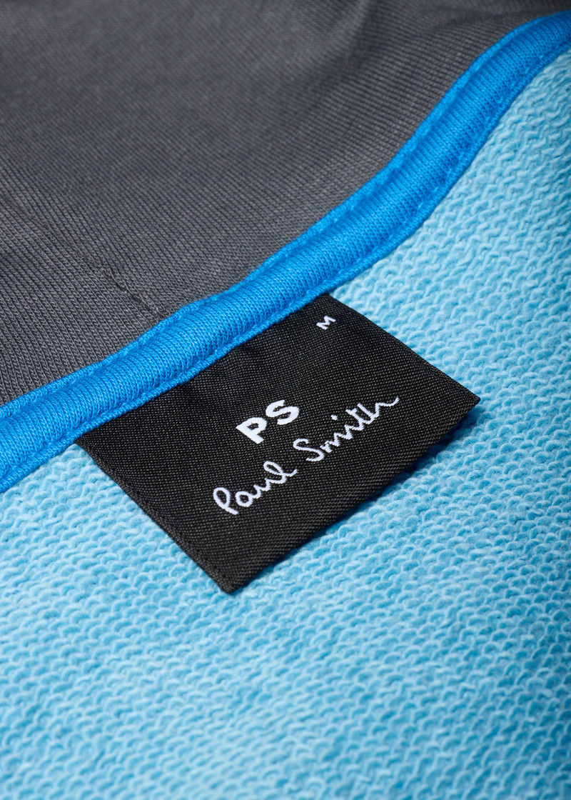 Sky Blue Cotton Zip-Front Zebra Logo Hoodie 6