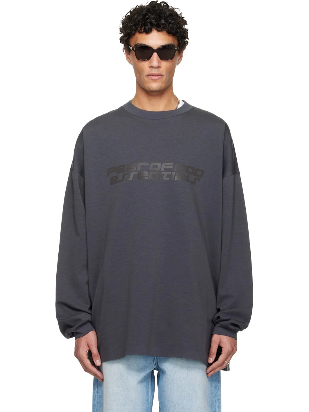 Gray Holiday 90s Long Sleeve T-shirt - 1