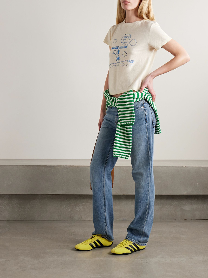 RE/DONE + Peanuts Snoopy Surf's Up printed cotton-jersey T-shirt White outlook