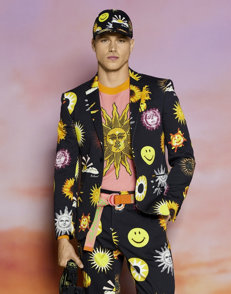 STRETCH GABARDINE ALLOVER SUN SMILEY® PRINT JACKET 5