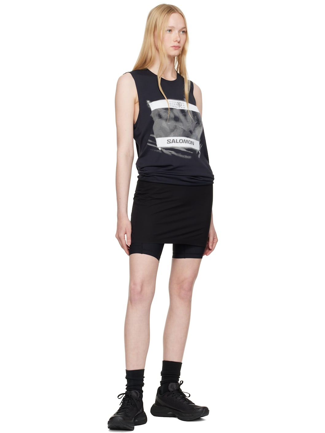 Black Salomon Edition Abstract Print Sport Top - 4