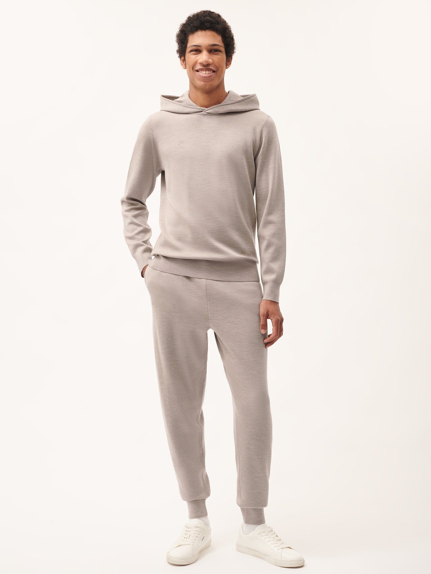 Mens DNA Regenerative Merino Wool Track Pants - Stone Marl - 2