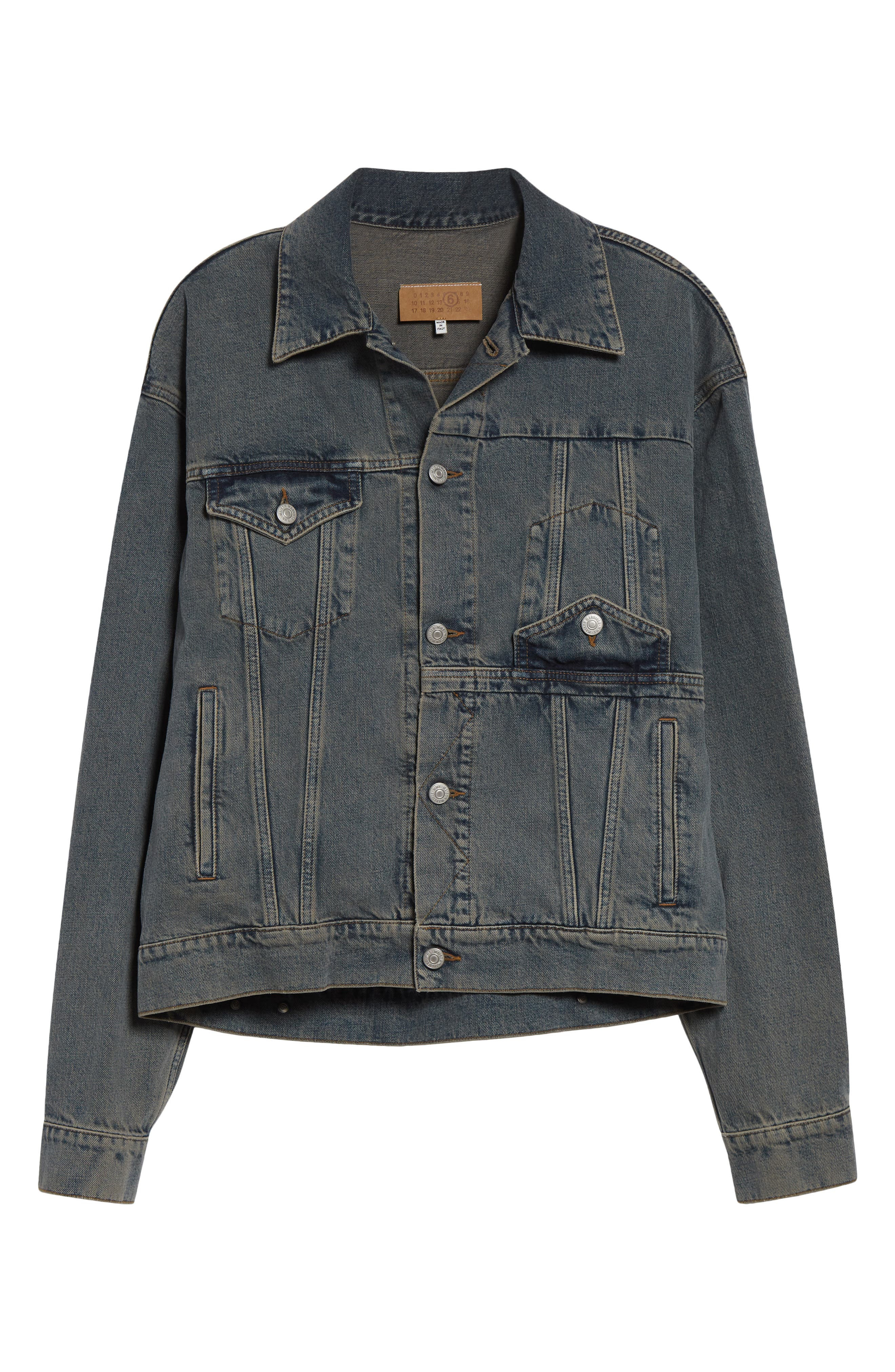 MM6 Maison Margiela Denim Trucker Jacket in Light Grey at Nordstrom - 7