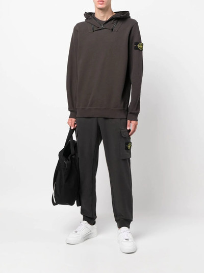 Stone Island logo-patch long-sleeve hoodie outlook