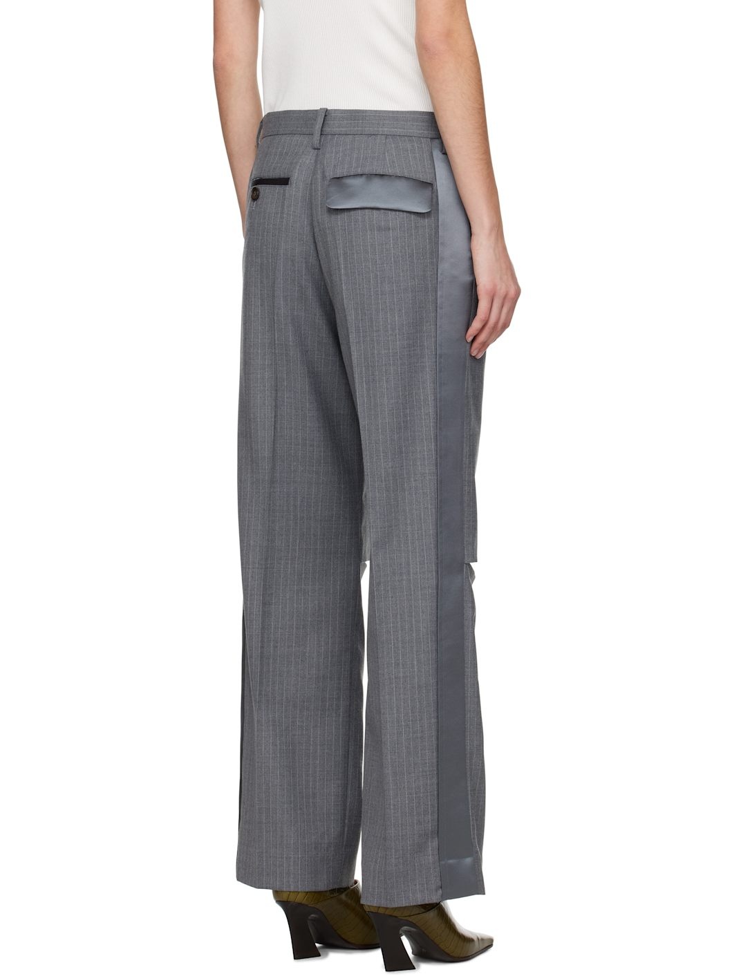 Gray Slashed Trousers - 3