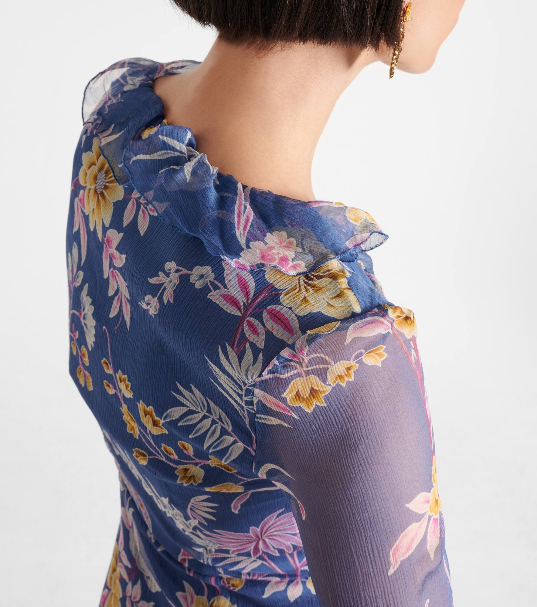 Floral silk wrap dress - 6