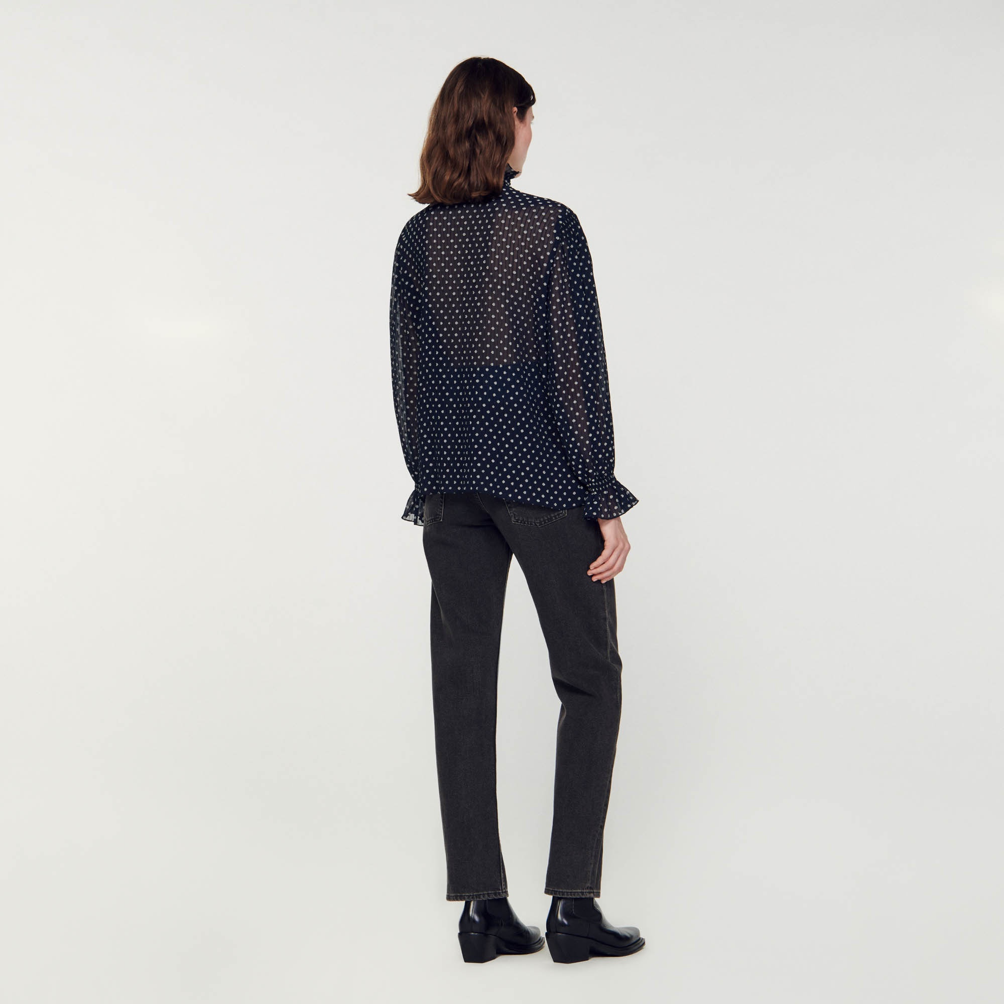 Patterned polka dot blouse - Tops & Shirts - Sandro-paris.com