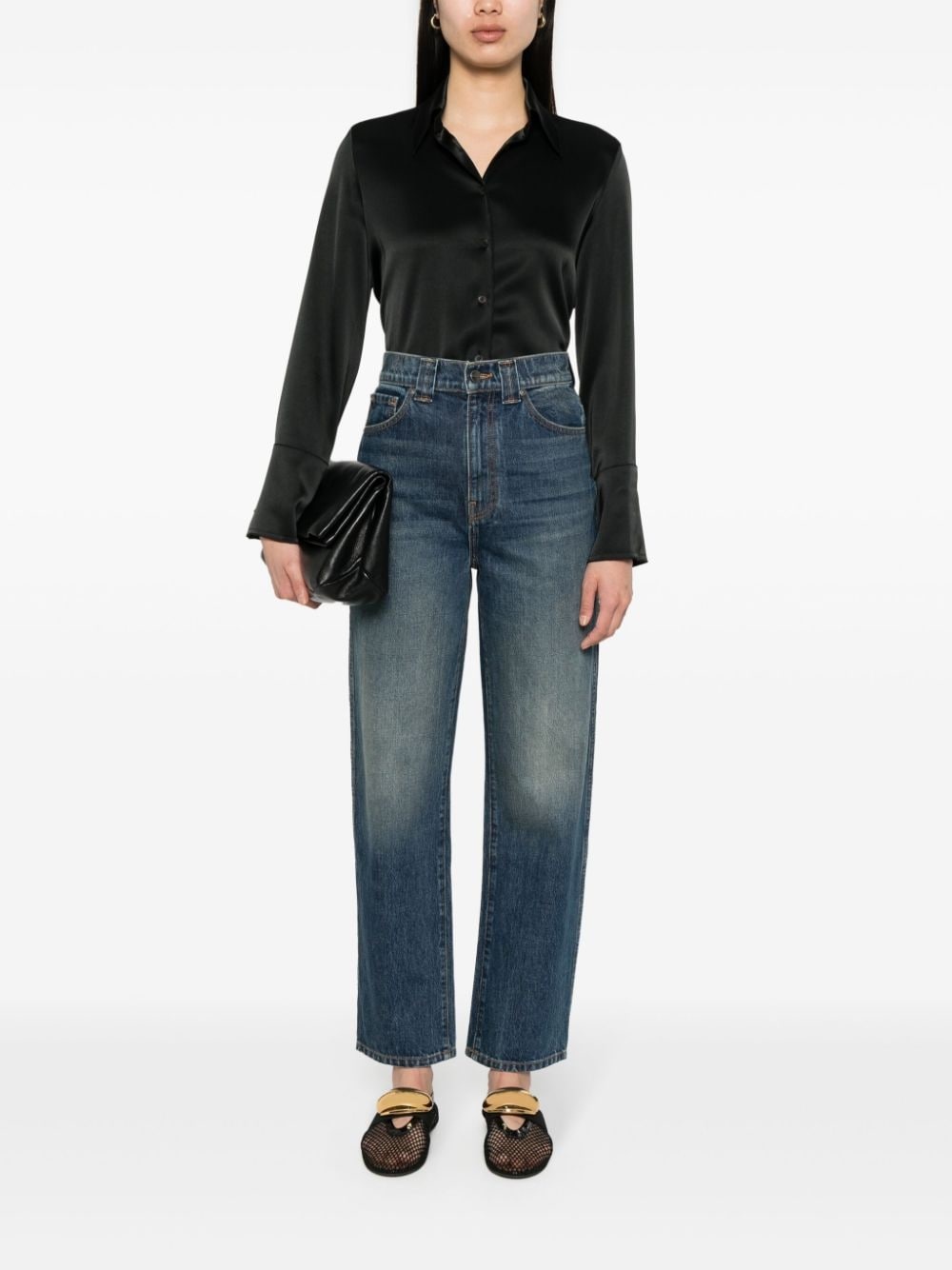 high-waisted straight-leg jeans - 2