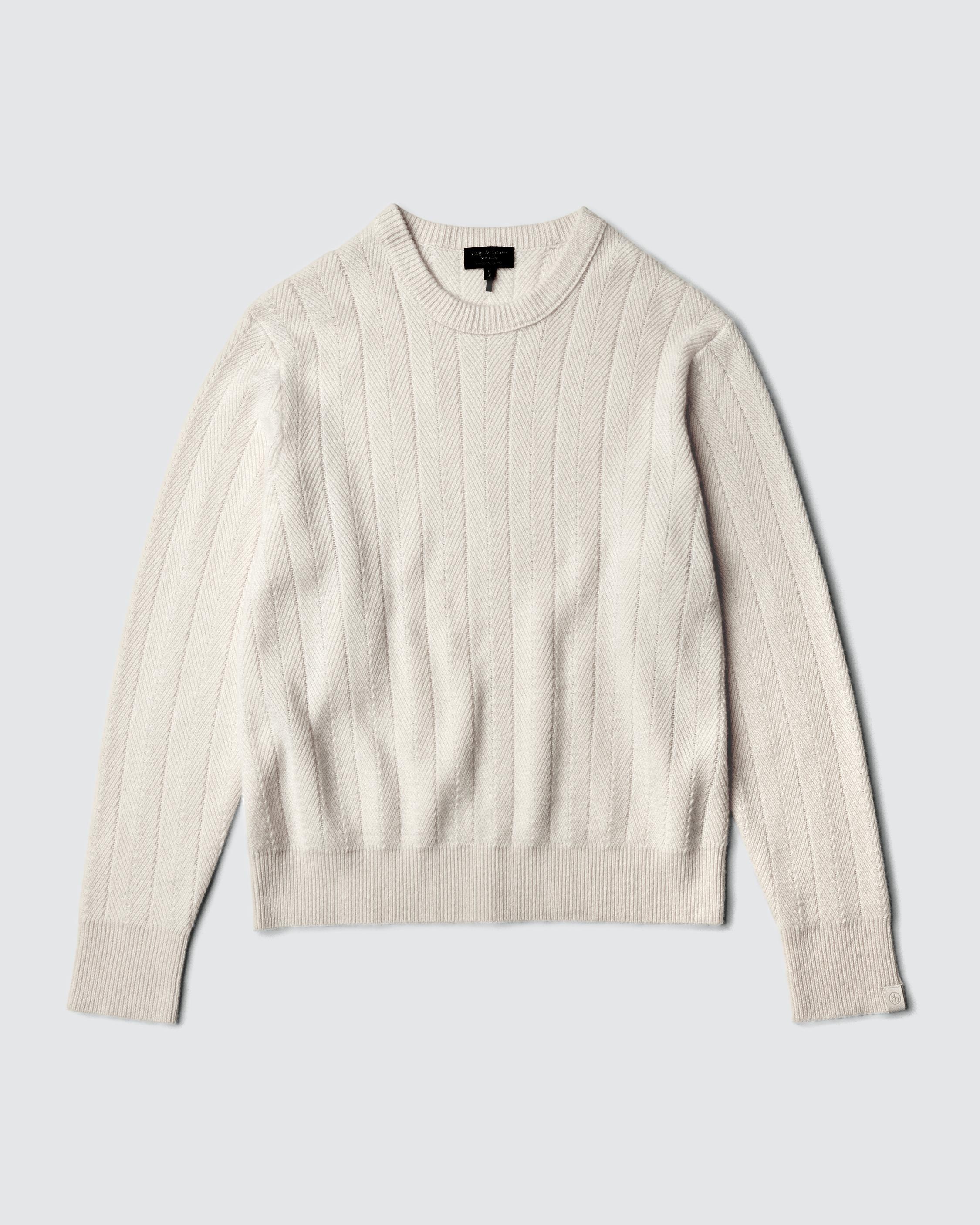 Durham Herringbone Cashmere Crew
Relaxed Fit - 1