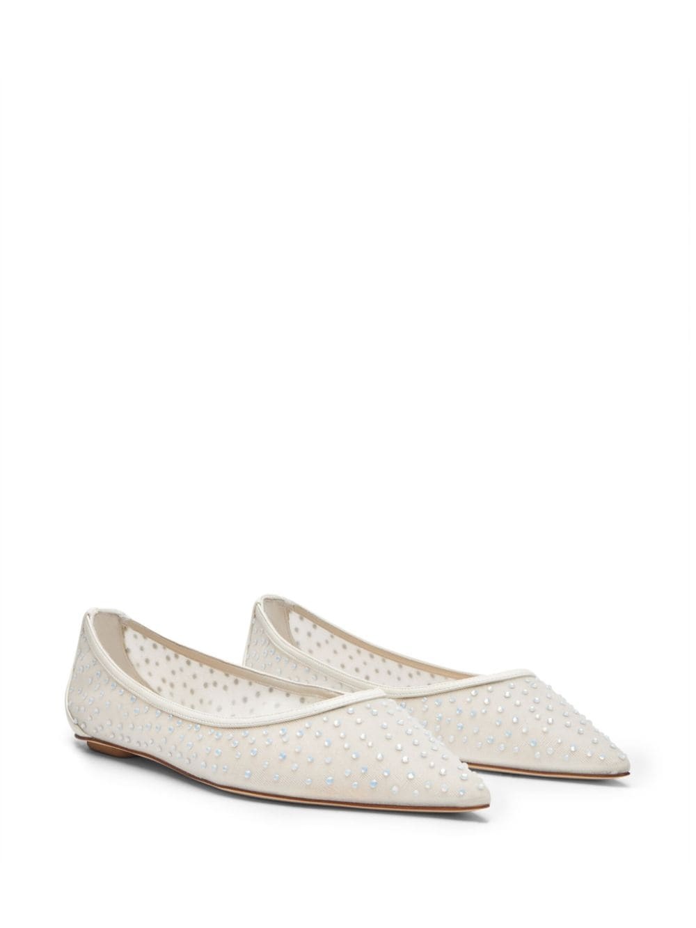 Emilia mesh crystal-embelished ballerina shoes - 2