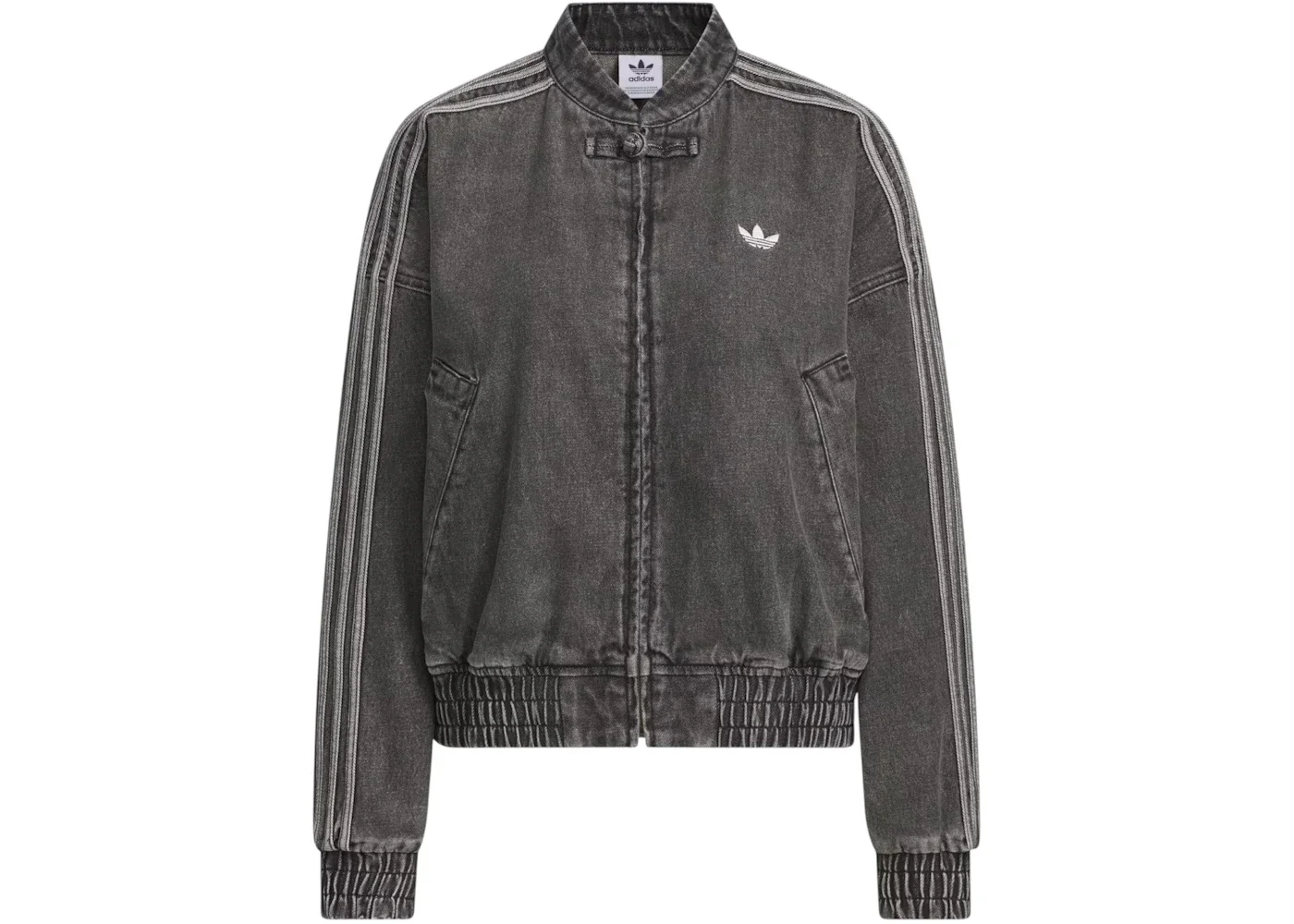 adidas Womens CTT Chinese Track Top Jersey Jacket (Asia Sizing) Medium Black Denim - 1