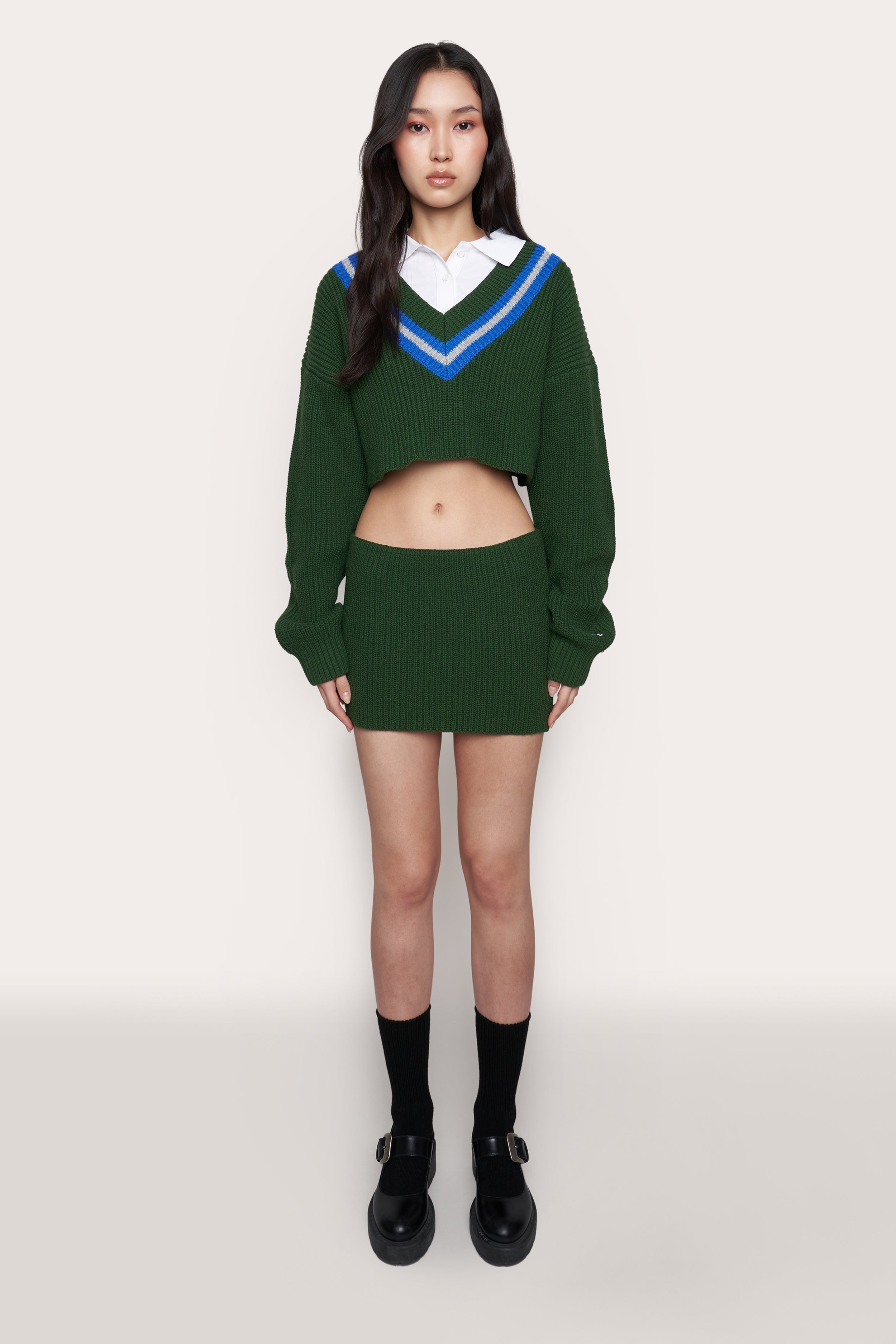 GUIZIO X CHAMPION RIB KNIT MINI SKIRT - 2