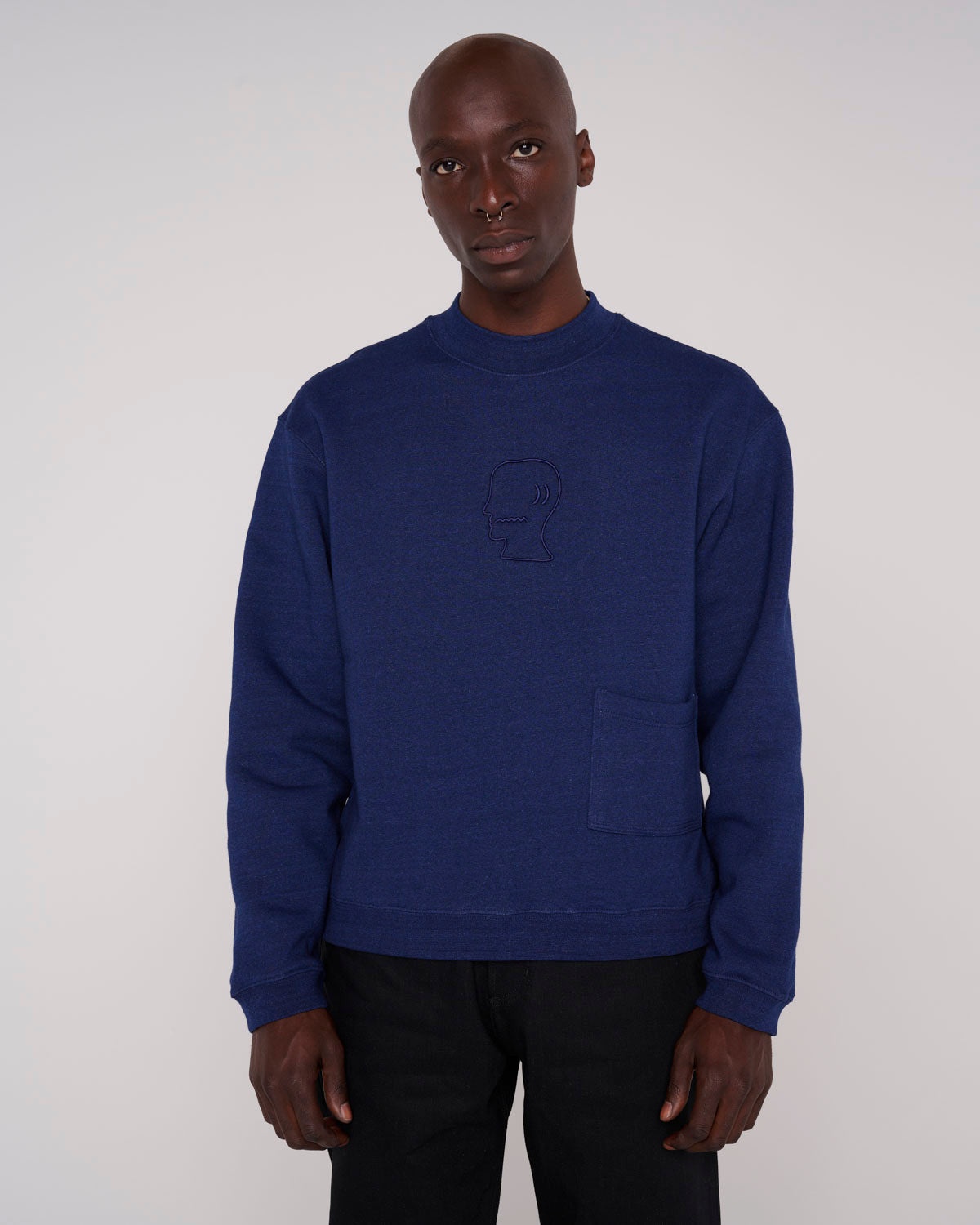 Mockneck Sweatshirt - Indigo - 4