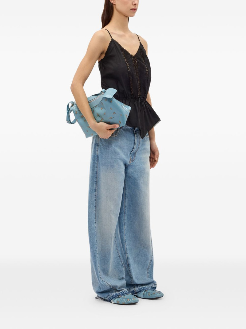 MSGM V-neck lace-detail top outlook
