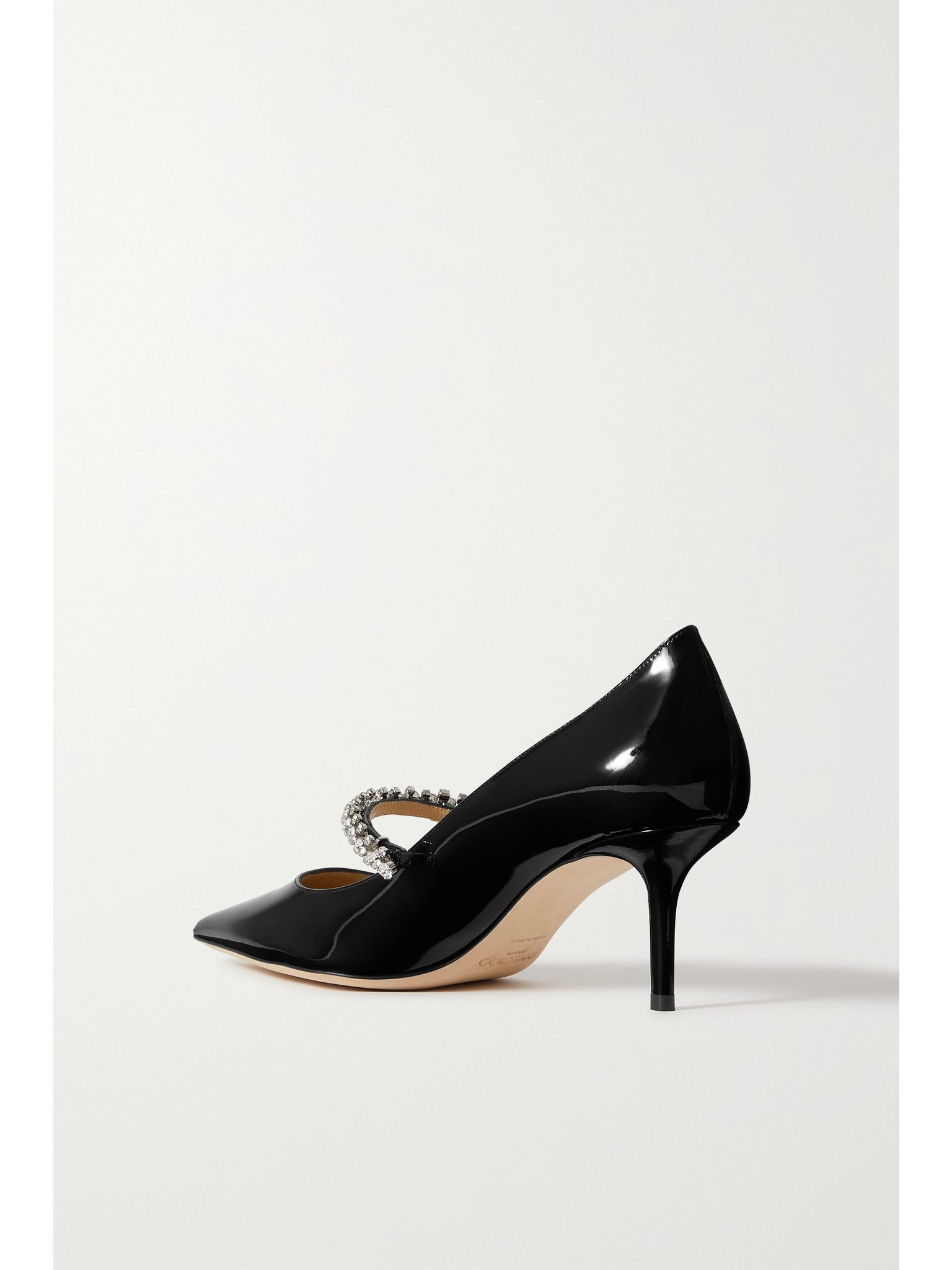 Bing 65mm crystal-embellished patent-leather pumps Black - 3