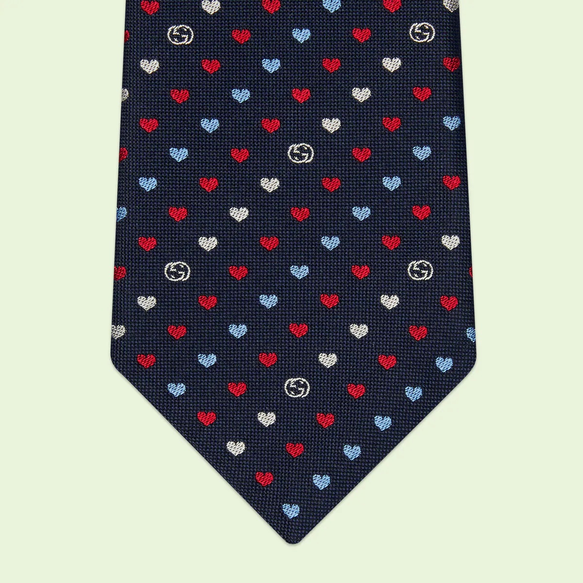Interlocking G and hearts silk jacquard tie - 4