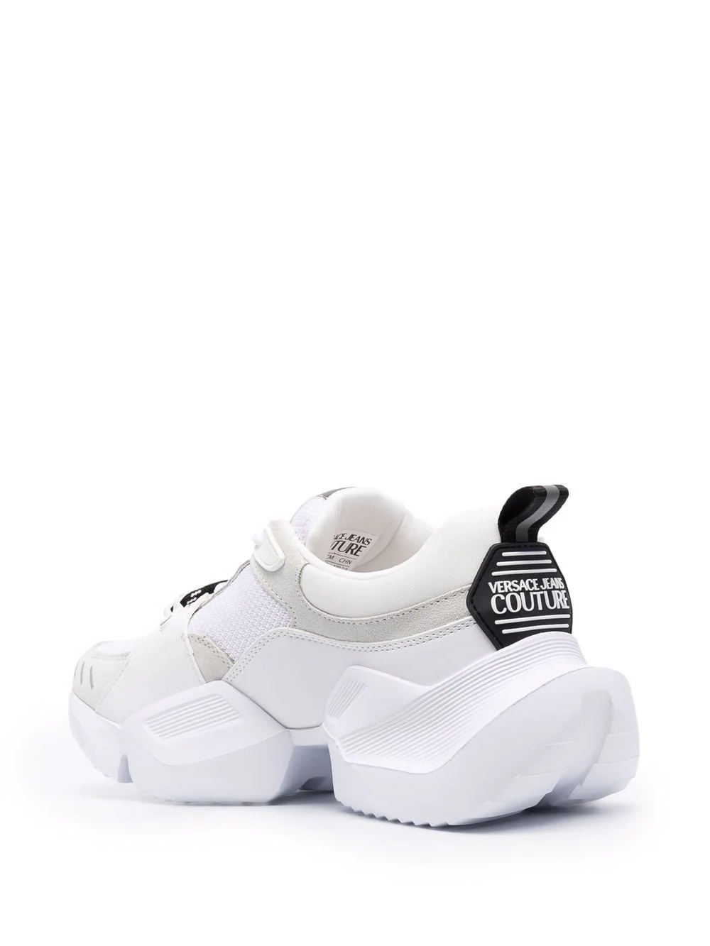 low-top chunky leather logo sneakers - 3