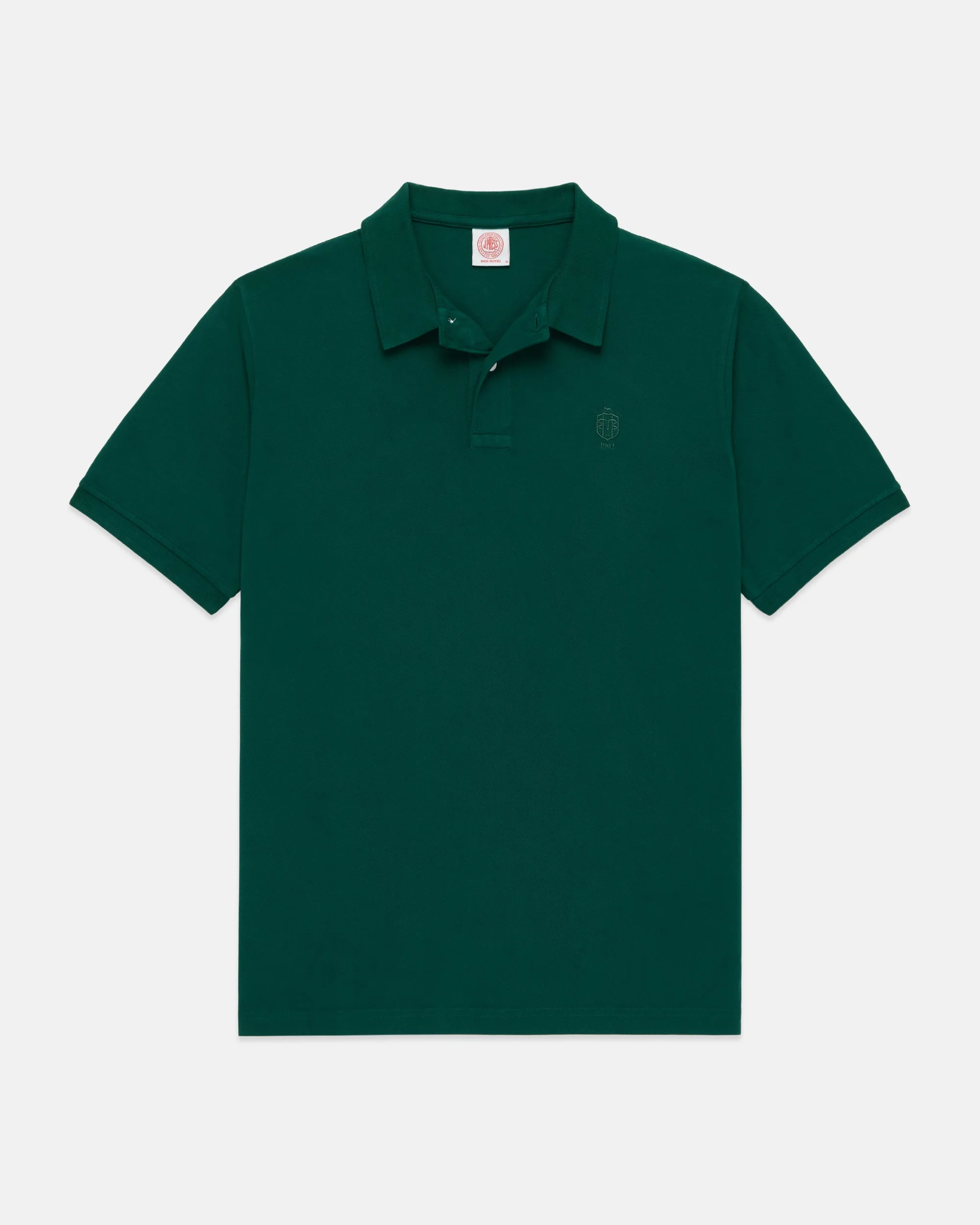 J. PRESS DARK GREEN ARCHIVAL CREST PIQUE POLO - 1