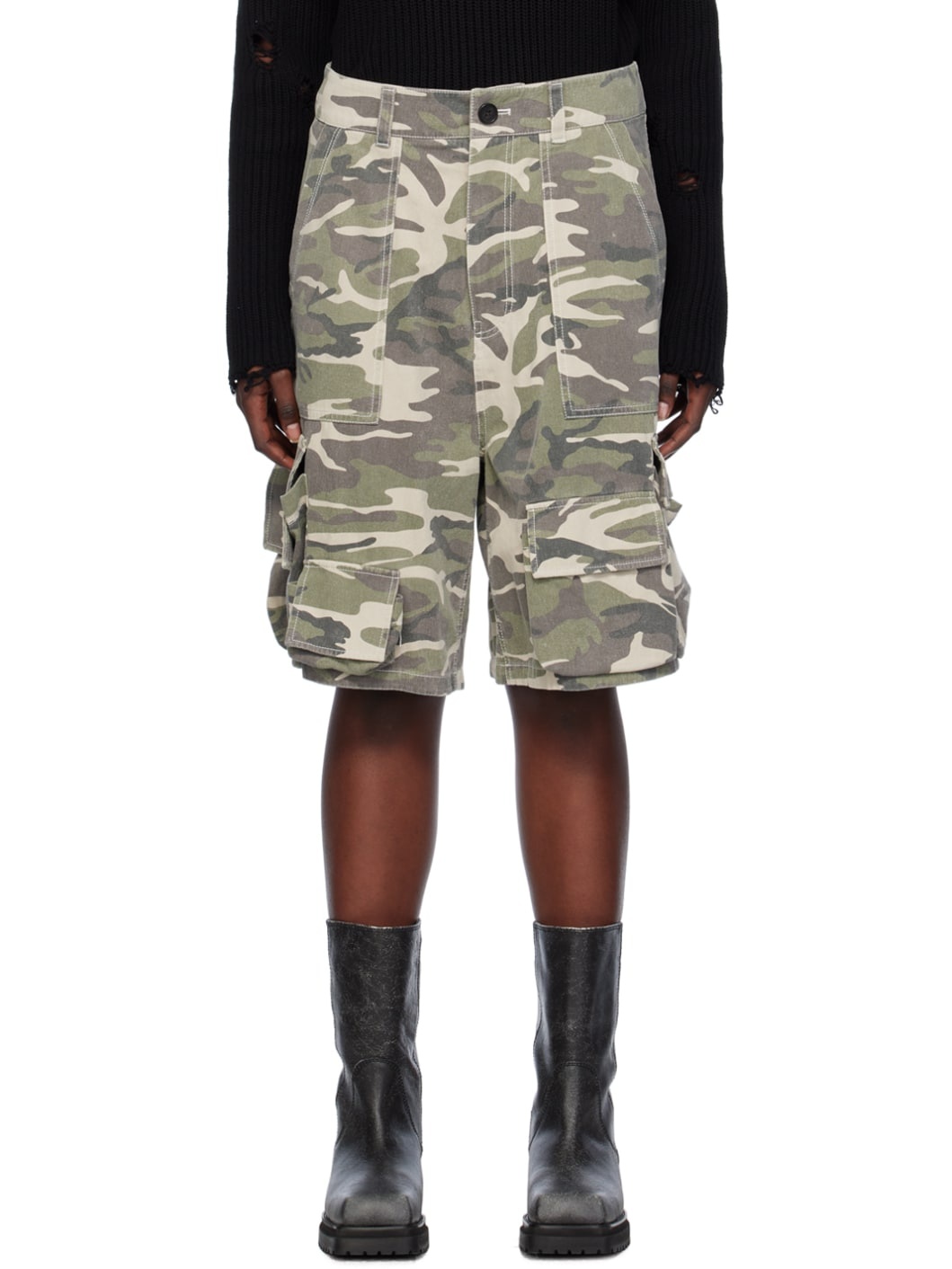 Khaki Camo Shorts - 1