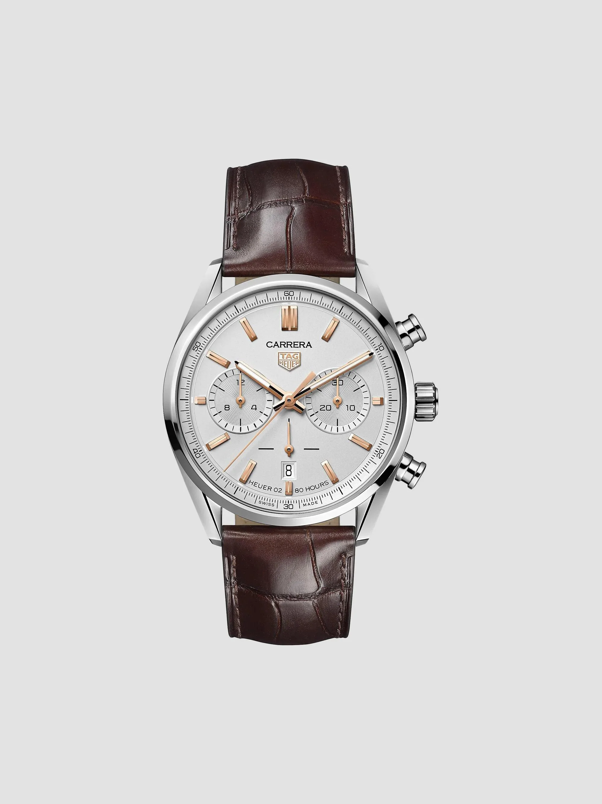 Men's Carrera Elegance 42MM Stainless Steel & Alligator Strap Automatic Chronograph Watch - Stainles - 1