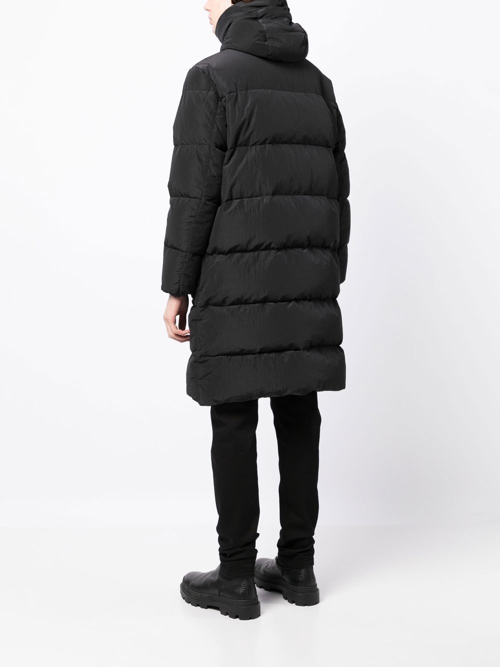 panelled down mid coat - 4