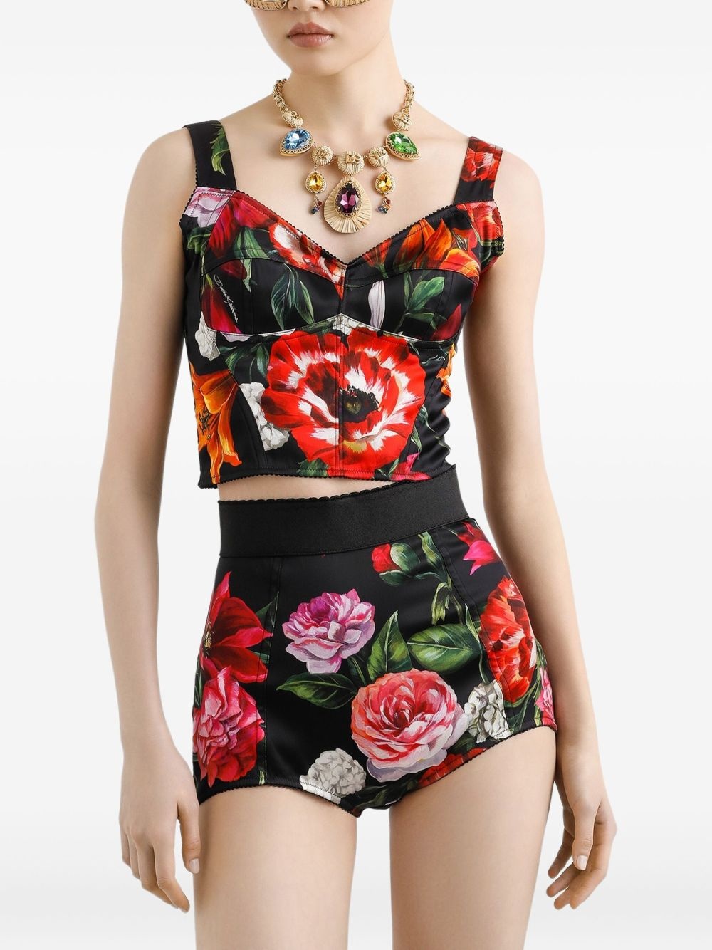 floral-print shorts - 4