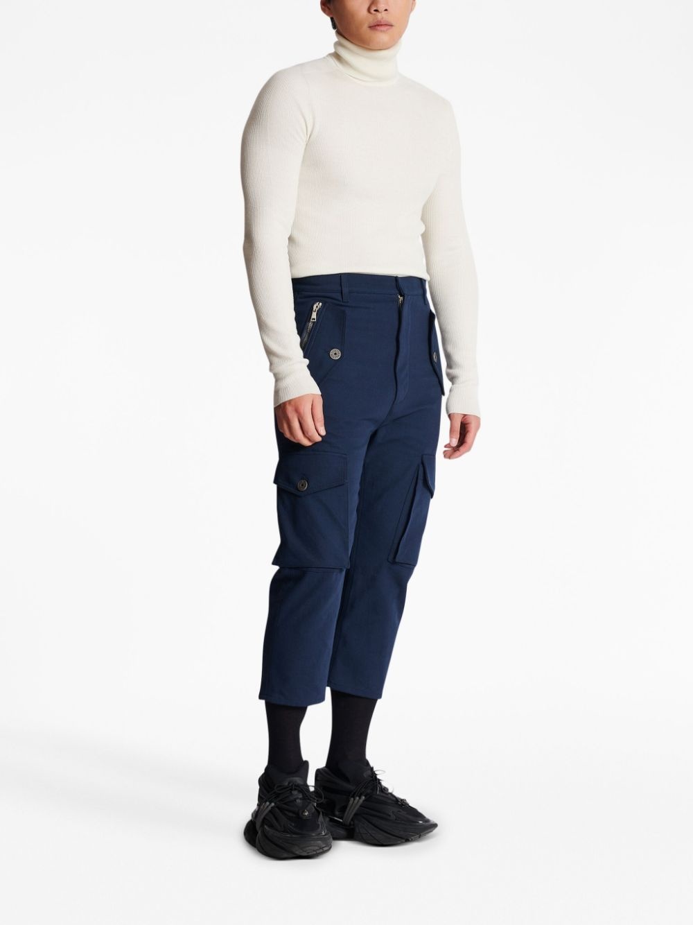 cargo cotton cropped trousers - 3