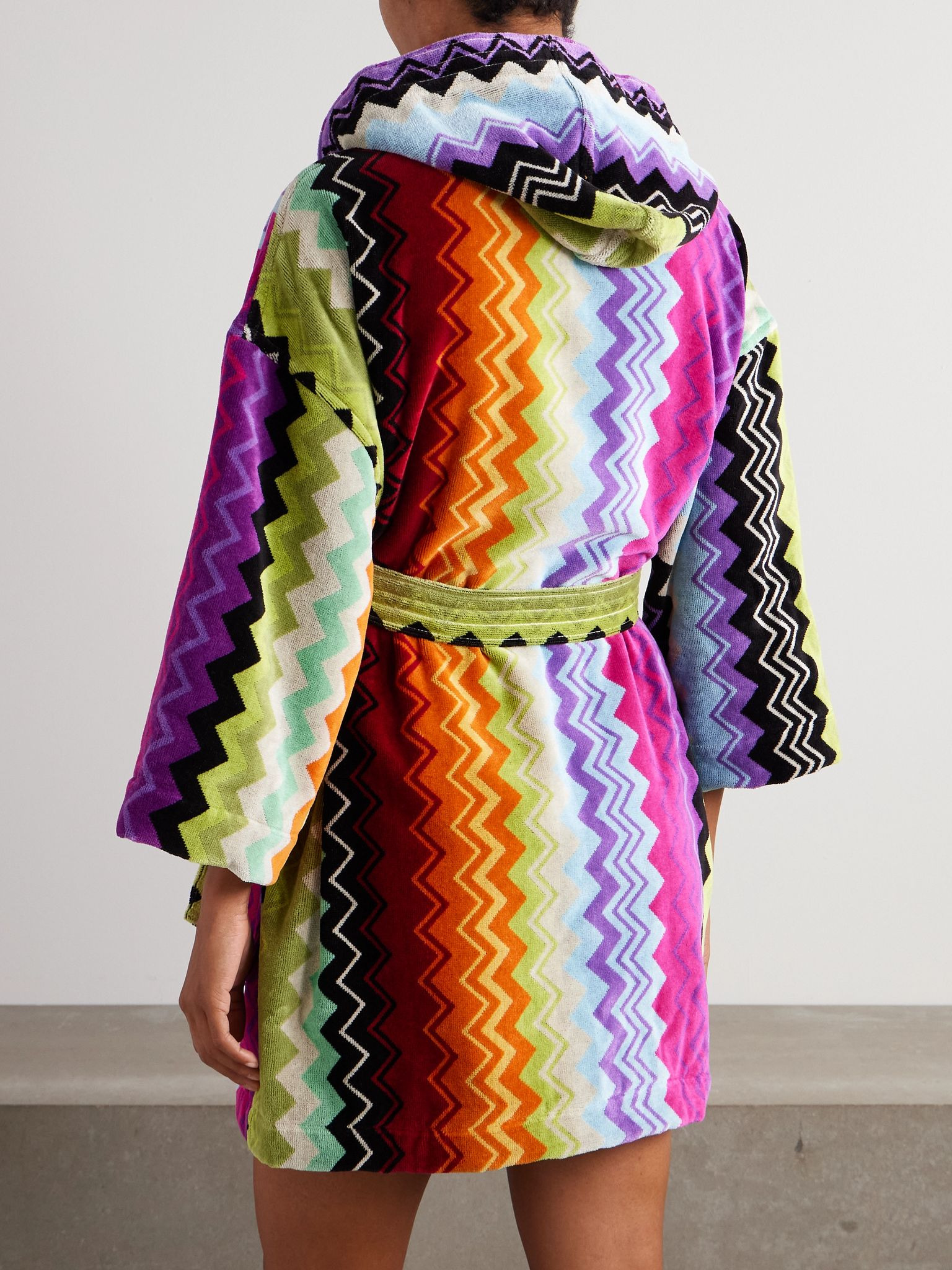 Giacomo hooded belted striped cotton-terry robe Multi - 3