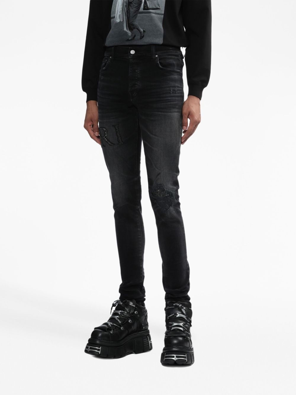 distressed skinny jeans - 3