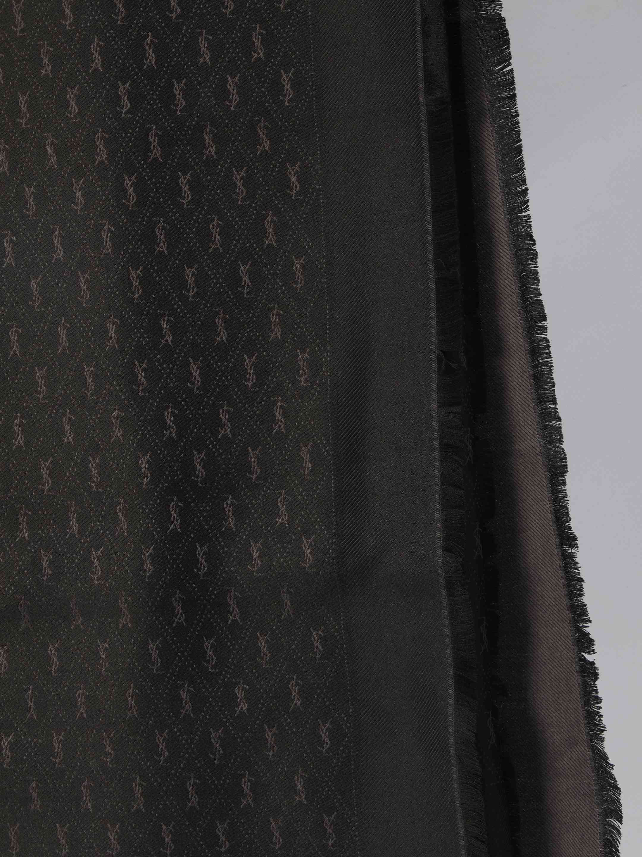 Saint Laurent Men Large Scarf With Ysl Monogram - 2