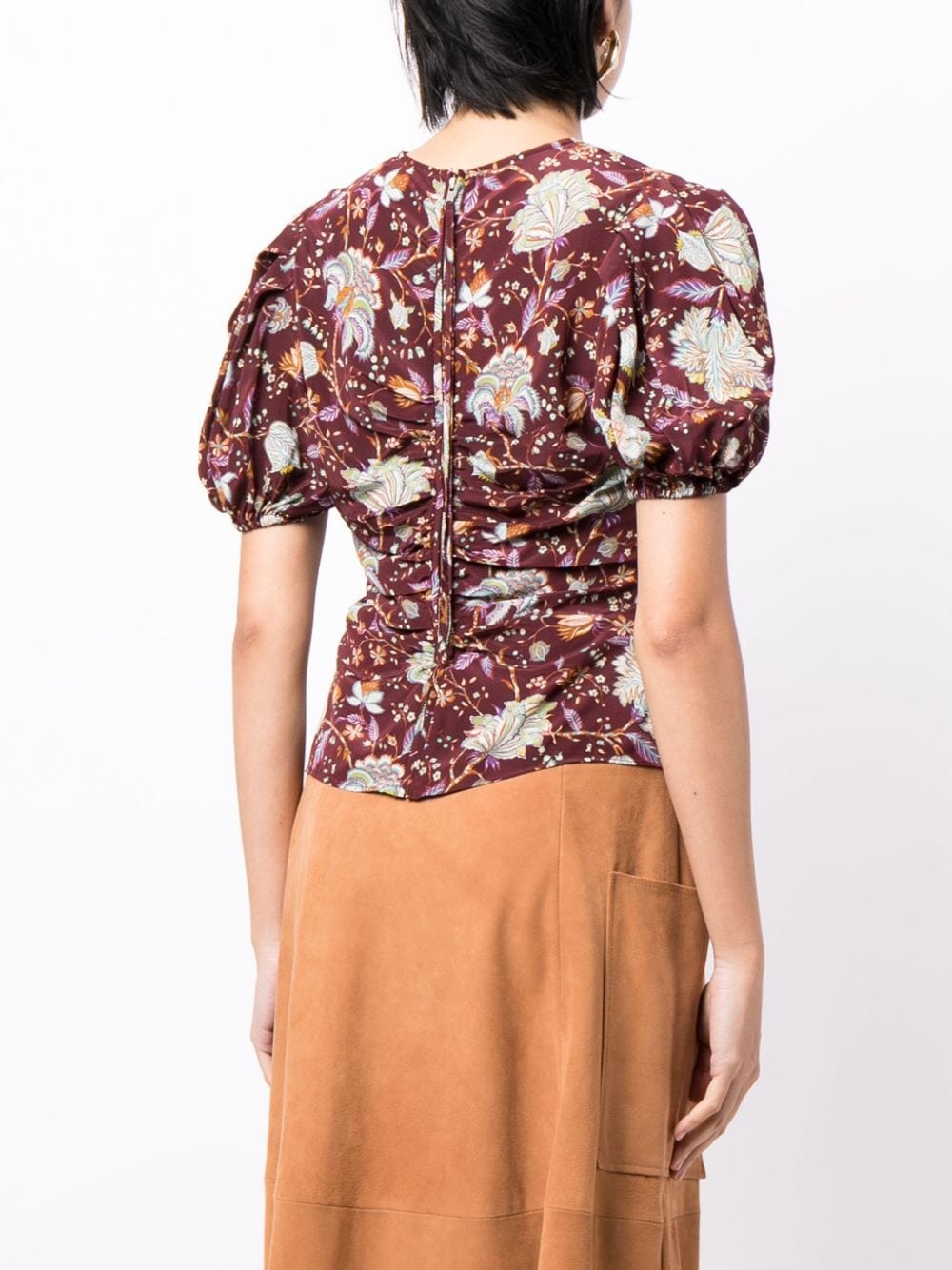 Elise ruched-silk blouse - 4