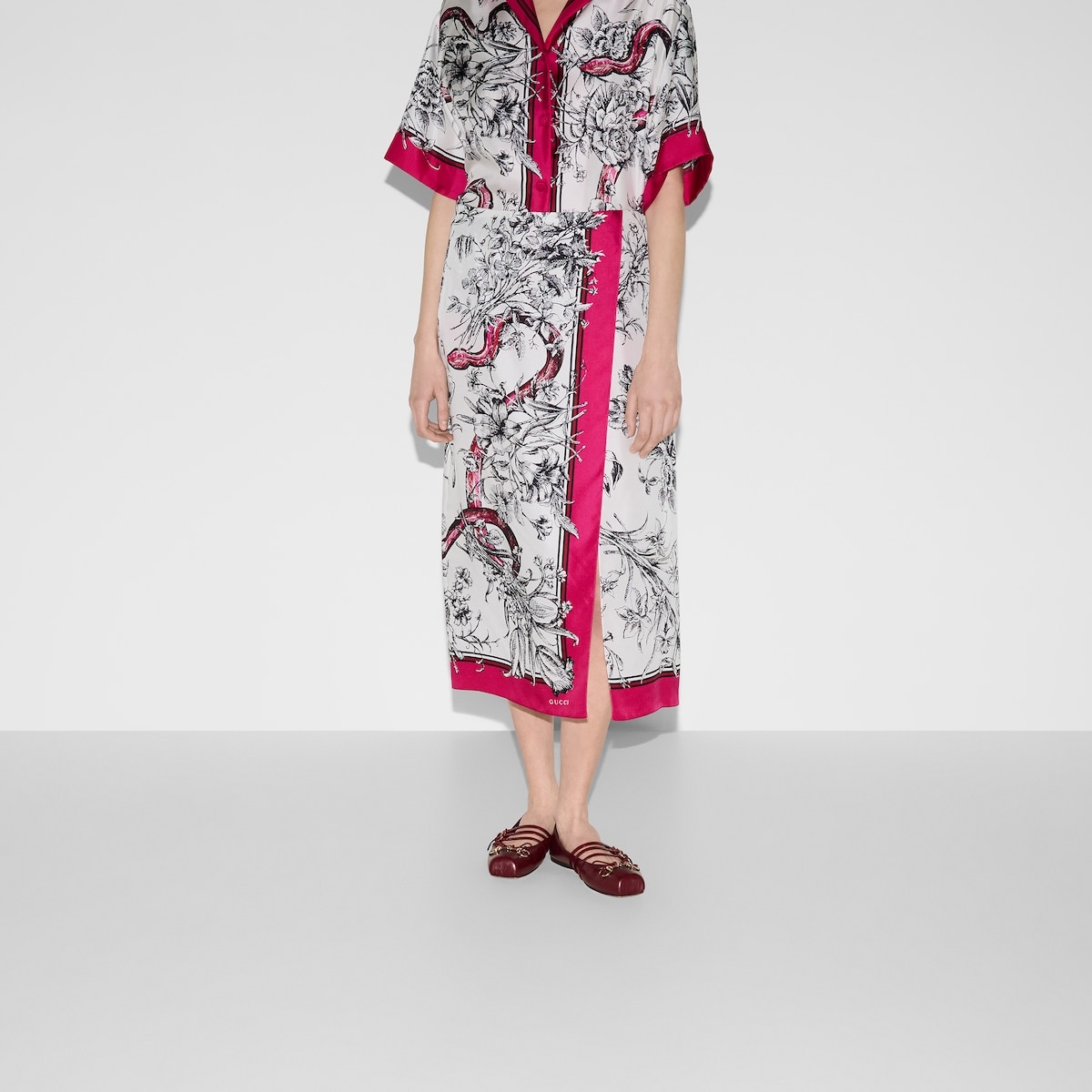 Printed silk wrap skirt - 3