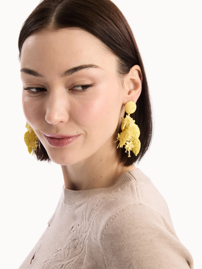 Oscar de la Renta RAFFIA TASSEL BOUQUET CLIP-ON EARRINGS outlook