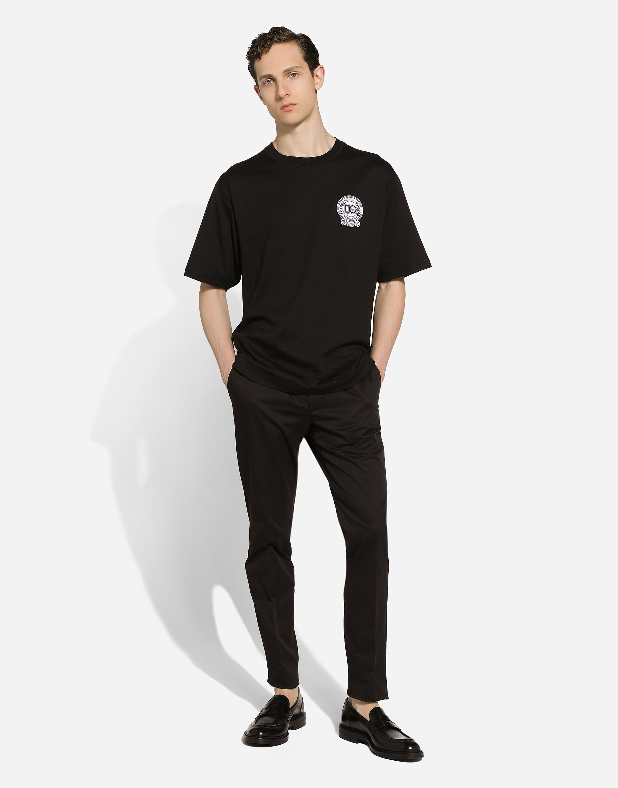 Cotton T-shirt with logo embroidery - 2