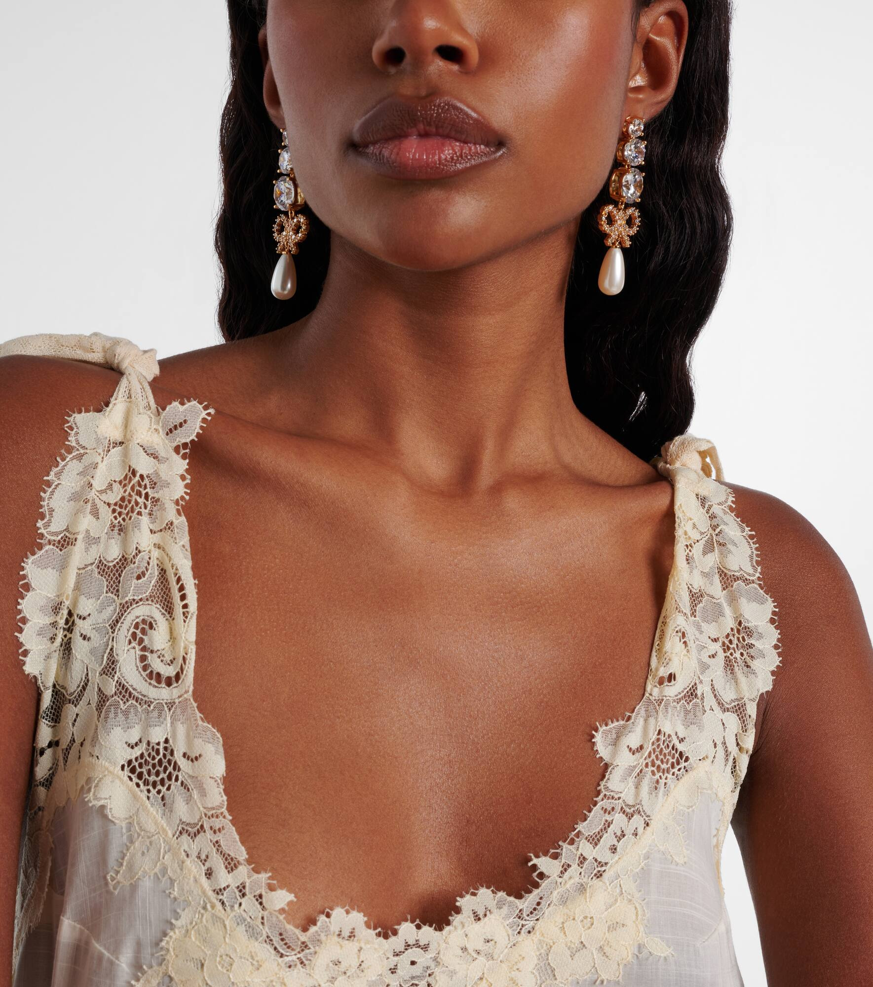 Embellished drop earrings - 3
