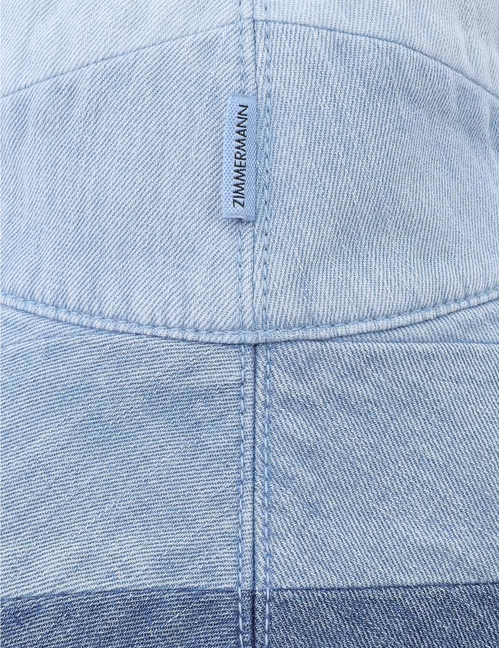 CHEVRON DENIM LONG BRIM HAT - 5