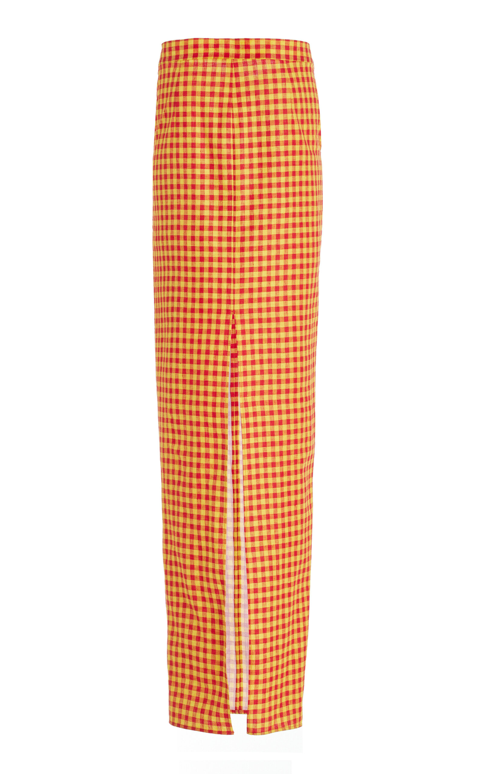 Ludivine Checked Vichy Maxi Skirt orange - 5