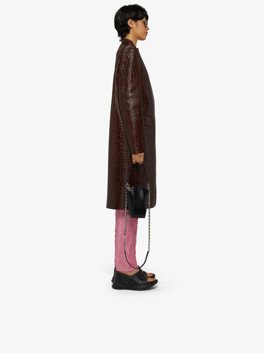 MASCULINE COAT IN CROCODILE EFFECT VINTAGE LEATHER - 3