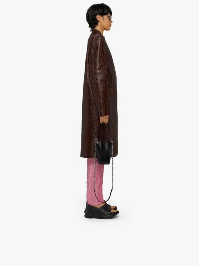 MASCULINE COAT IN CROCODILE EFFECT VINTAGE LEATHER 3