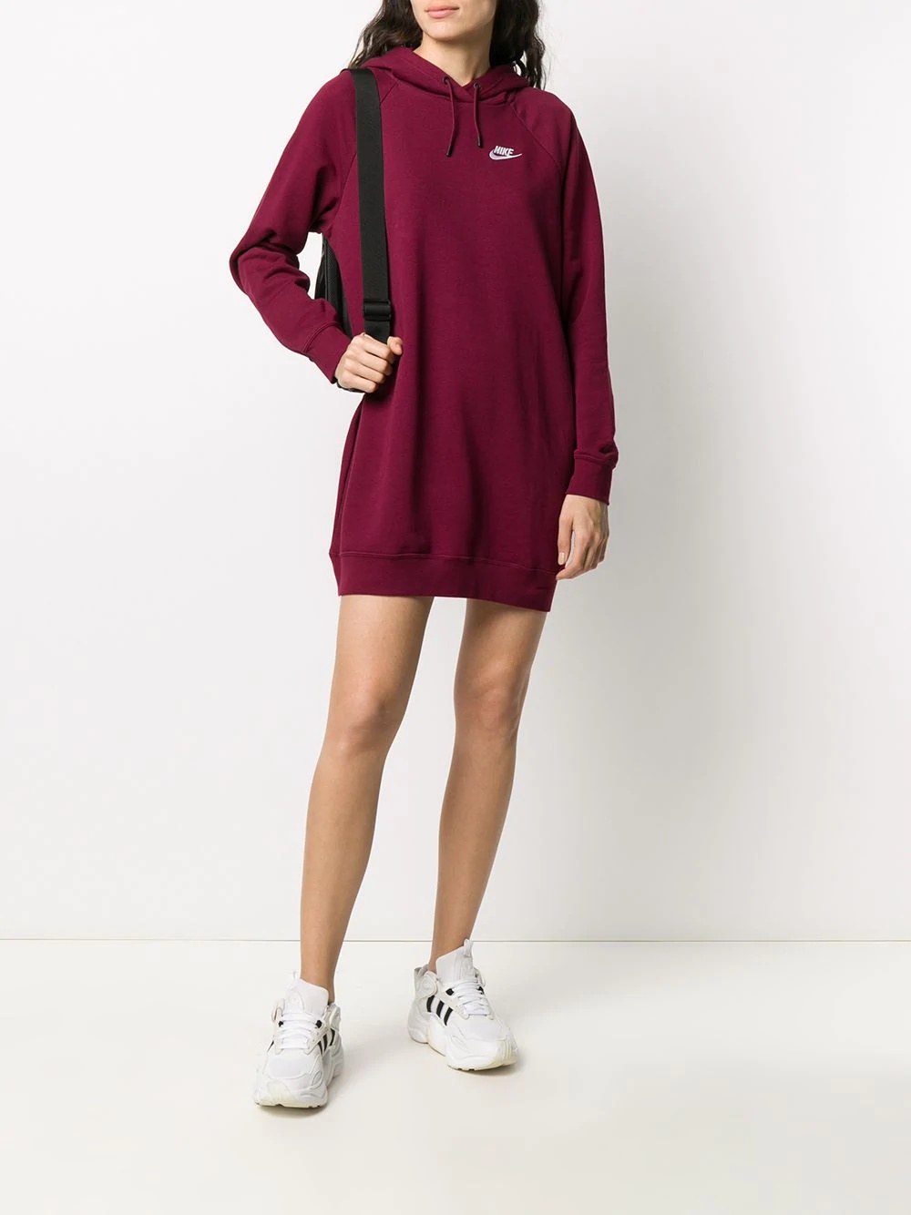 embroidered logo hoodie dress - 2