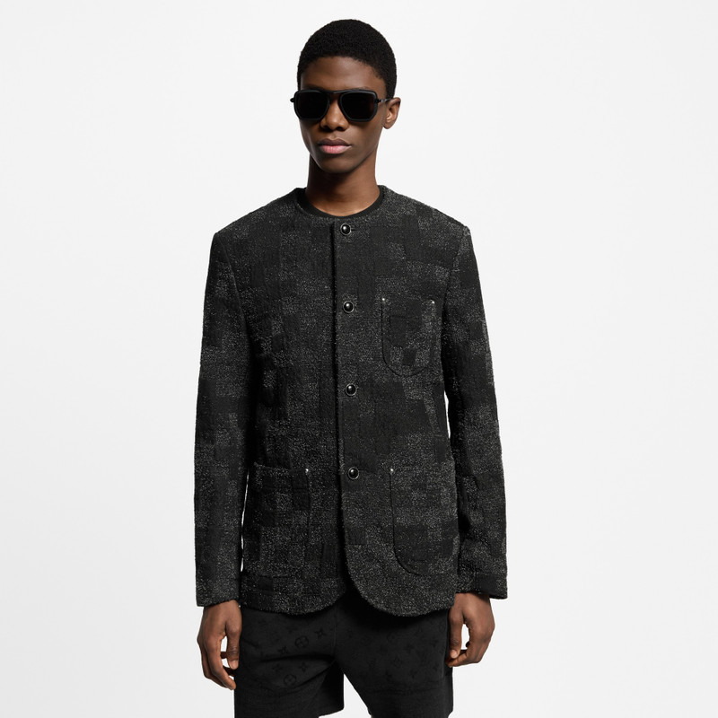 Louis Vuitton Denim Bouclette Collarless Jacket outlook