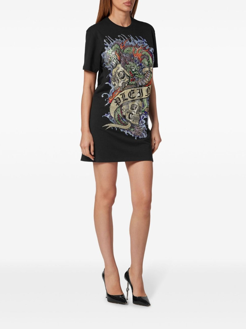 PHILIPP PLEIN Tattoo crystal T-shirt dress outlook