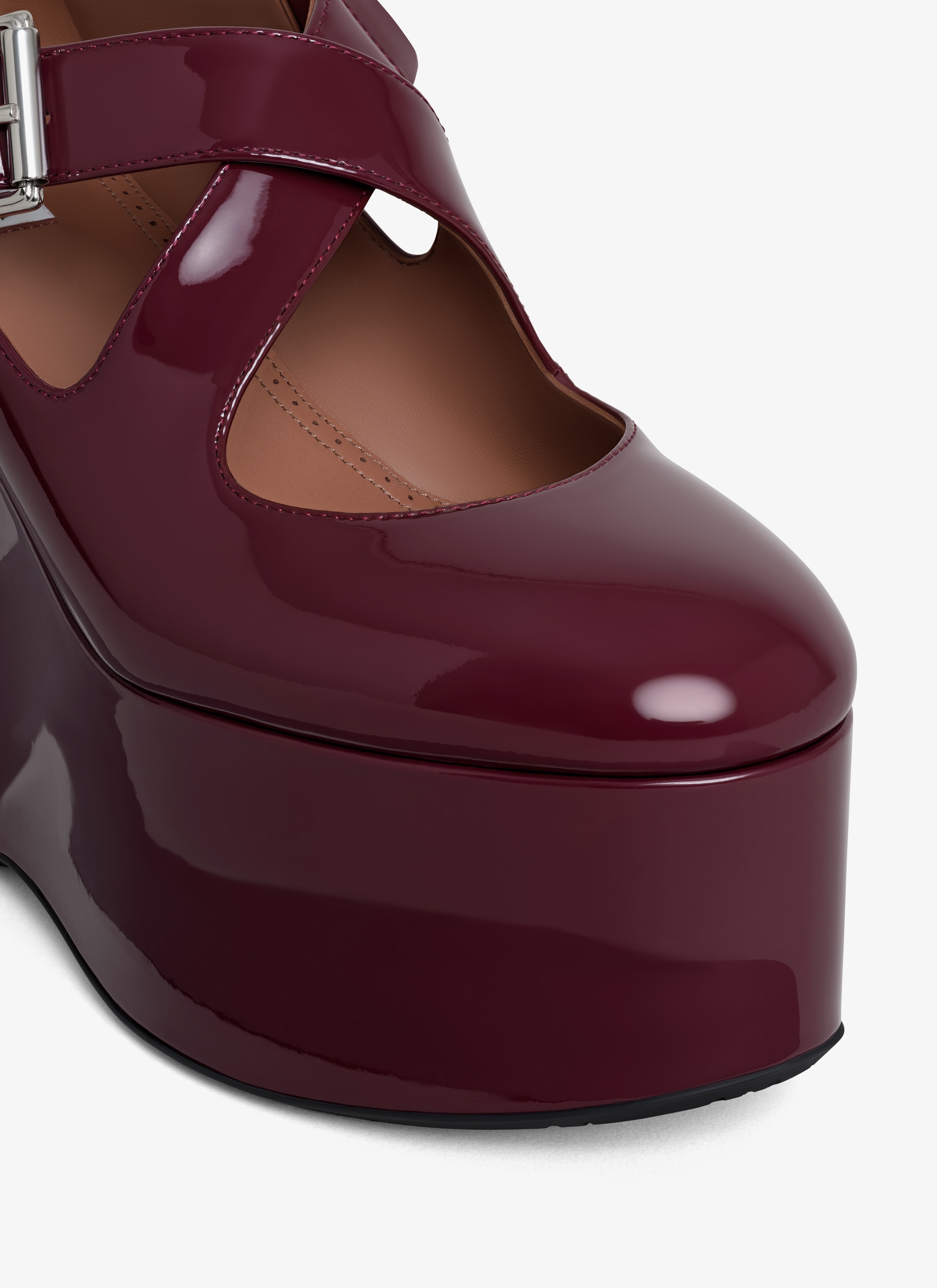 CRISS CROSS WEDGES IN PATENT CALFSKIN - 4