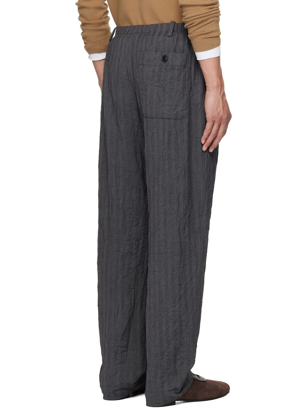 Gray Drawstring Trousers - 3