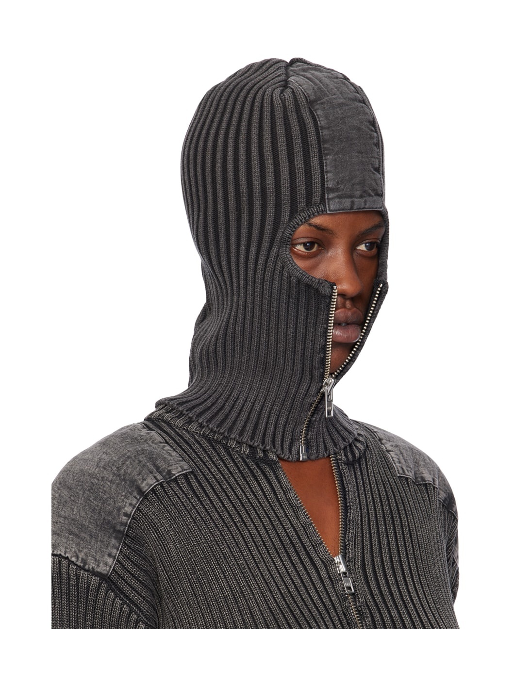 Black Zipper Balaclava - 2