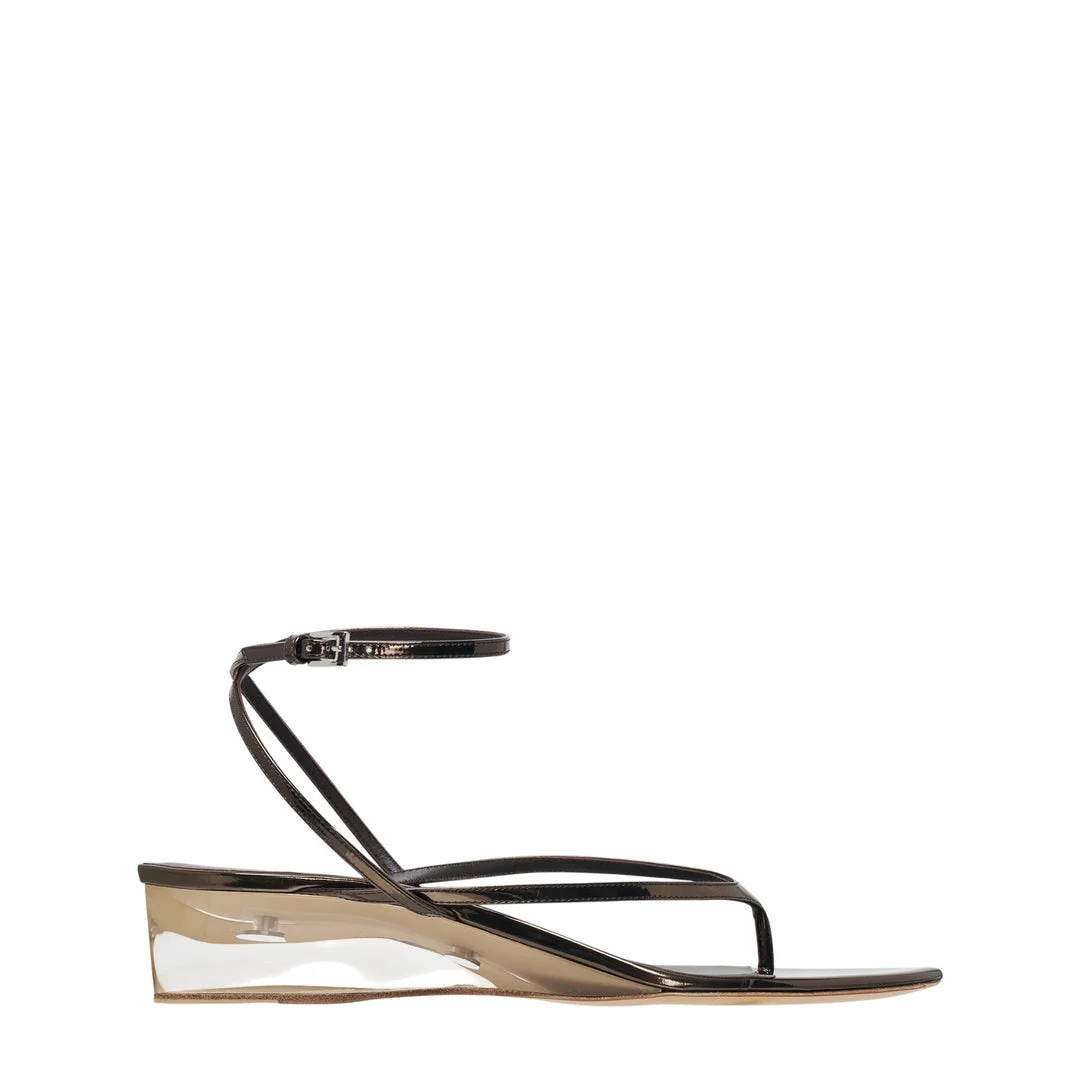 Invisible Wedge Mirror Thong Sandals - 1