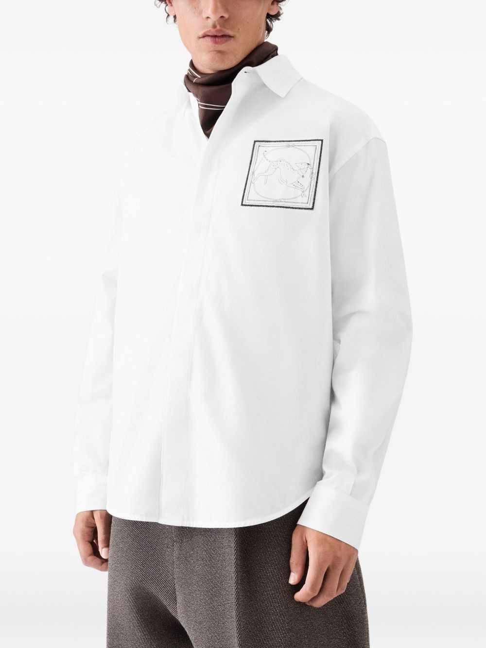 Le Simon ML graphic print-pocket shirt - 3