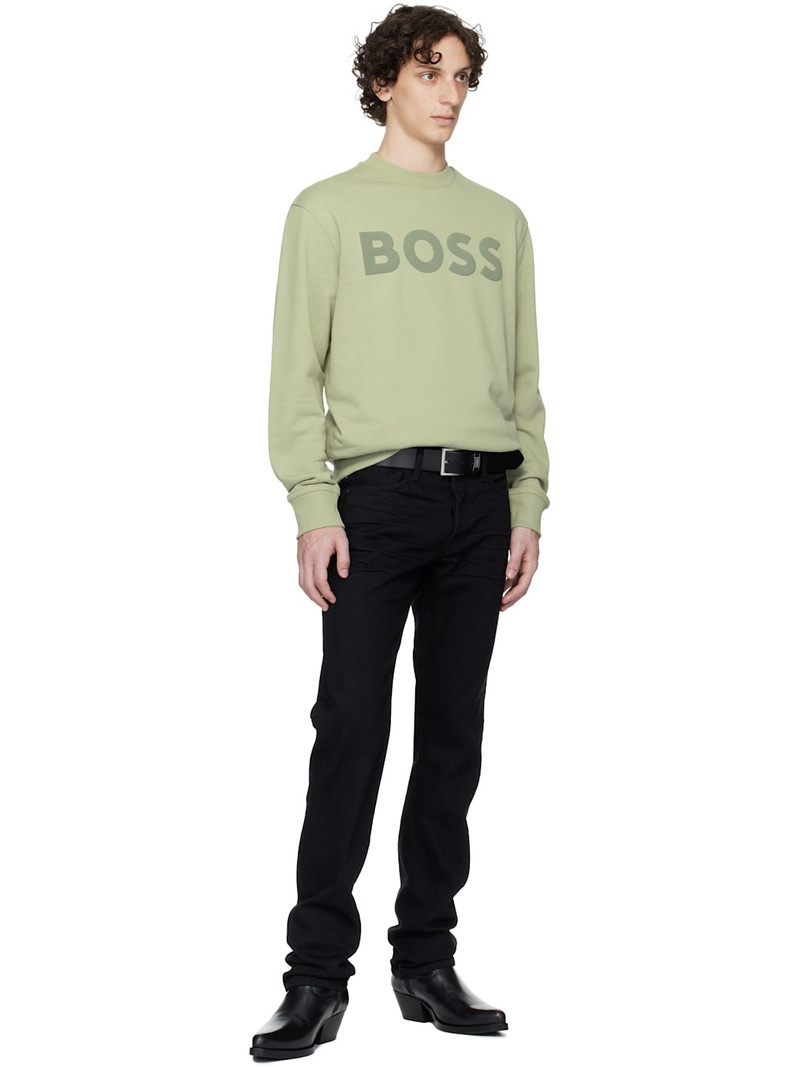 BOSS Khaki Relaxed-Fit Cotton-Terry Logo Sweatshirt outlook