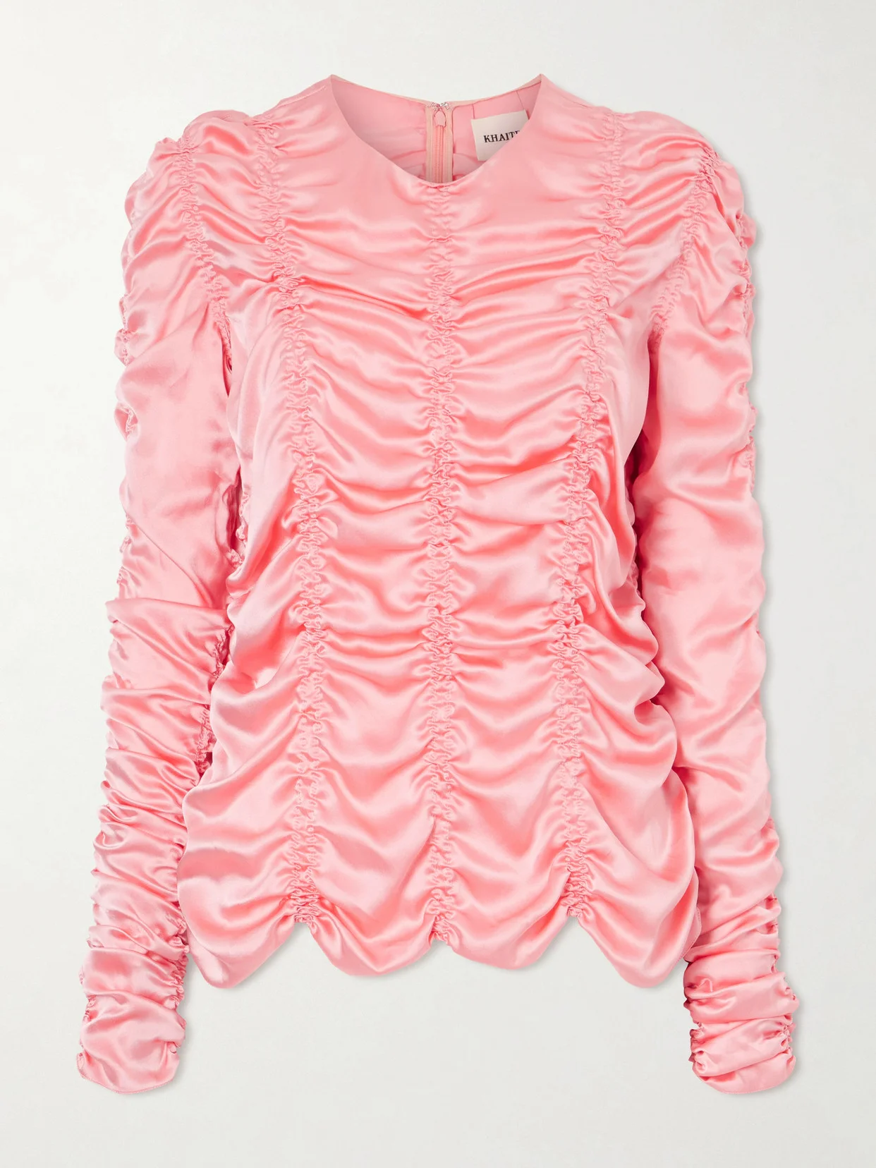 Rory Ruched Silk Satin Top - 1