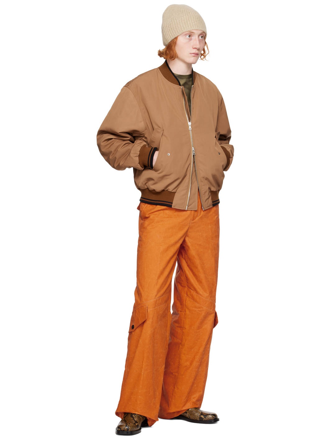 Khaki Graphic Long Sleeve T-Shirt - 4